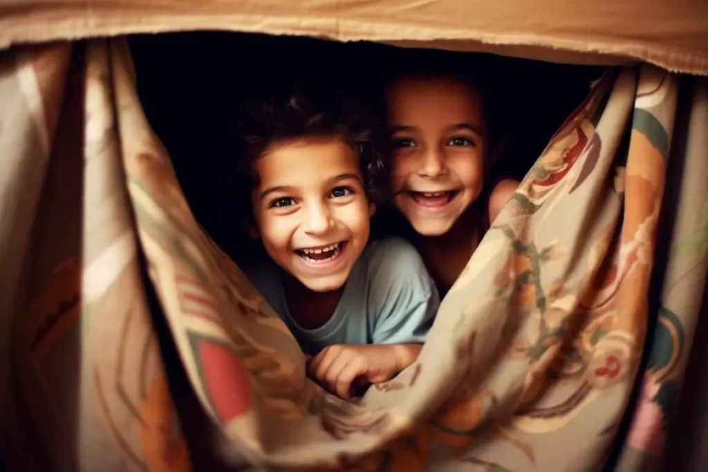 Children Laughing while playing hide and seek